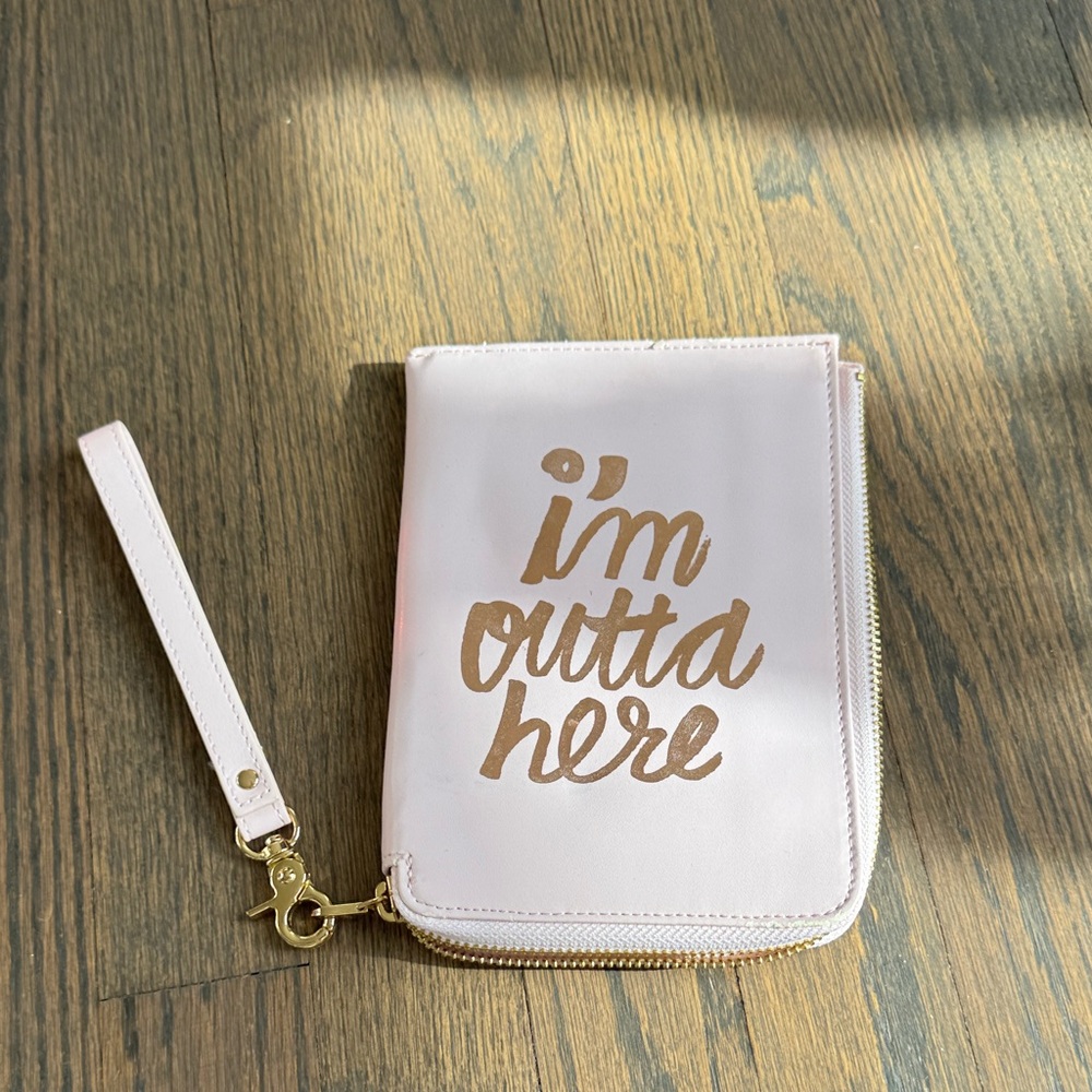 ban.do Pink Wristlet with Gold Accents